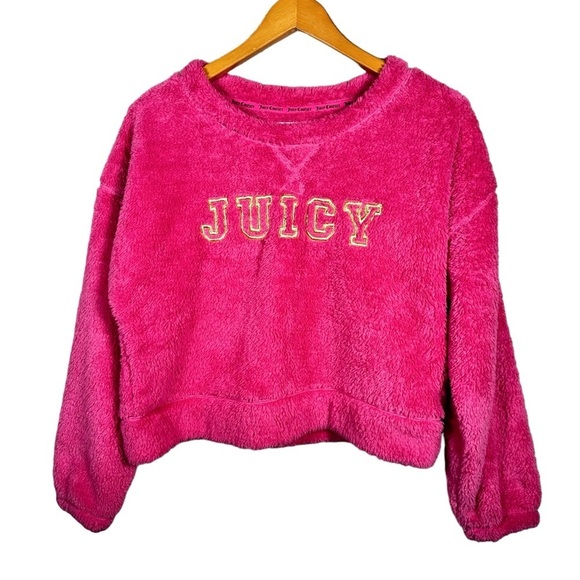 JUICY COUTURE “Juicy” Embroidered Teddy Fleece Pullover - Picture 6 of 6